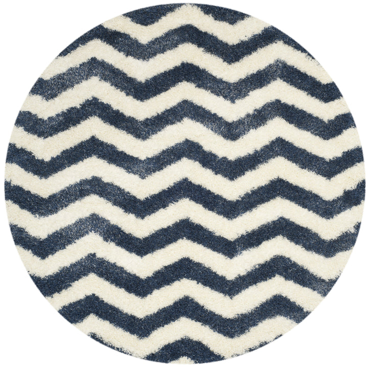 SAFAVIEH Montreal Shag Collection SGM846A Ivory/Blue Rug Image 4