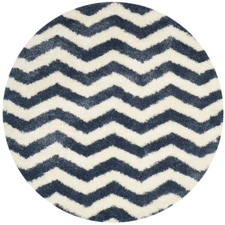 SAFAVIEH Montreal Shag Collection SGM846A Ivory/Blue Rug Image 1