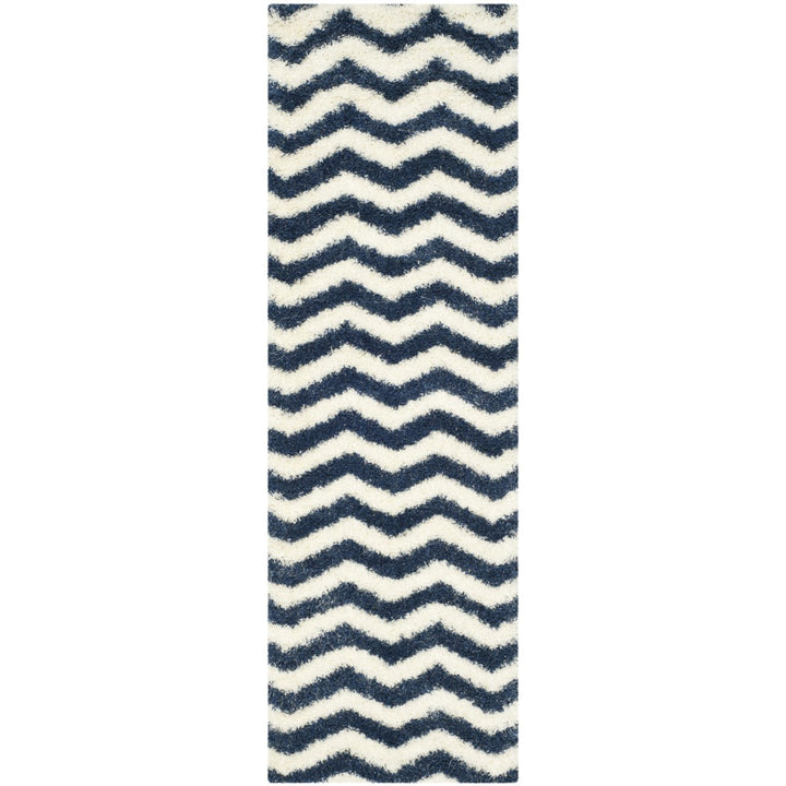 SAFAVIEH Montreal Shag Collection SGM846A Ivory/Blue Rug Image 5