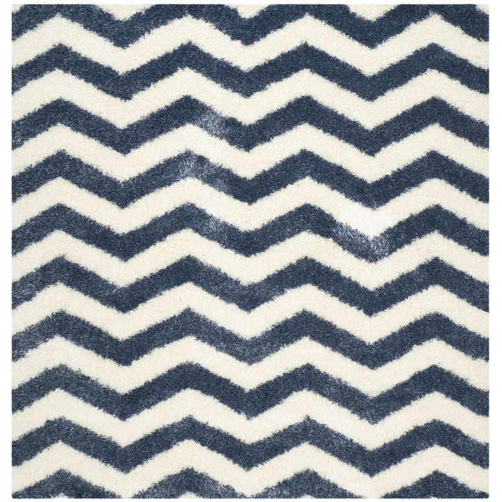 SAFAVIEH Montreal Shag Collection SGM846A Ivory/Blue Rug Image 6