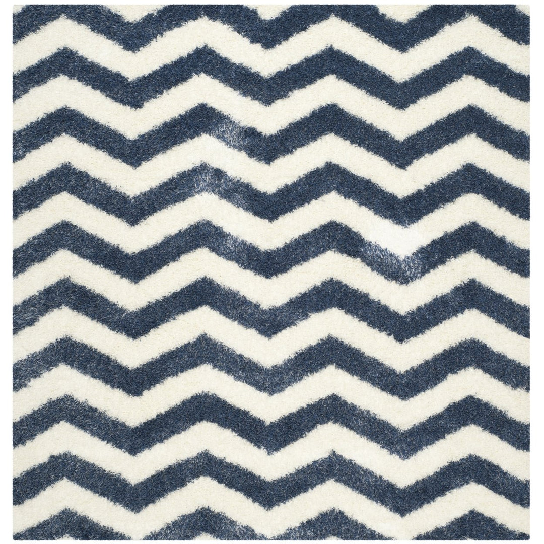 SAFAVIEH Montreal Shag Collection SGM846A Ivory/Blue Rug Image 1