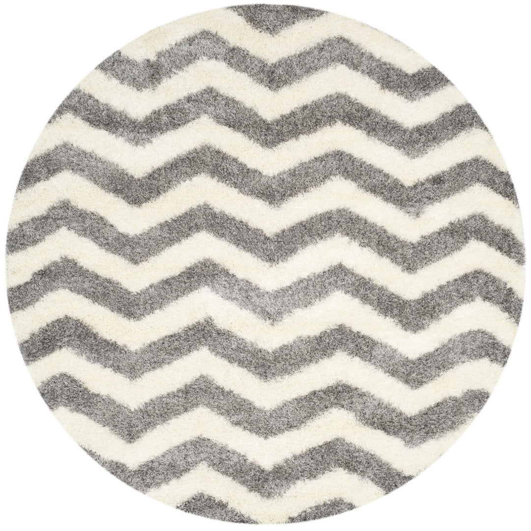 SAFAVIEH Montreal Shag Collection SGM846B Ivory/Grey Rug Image 5