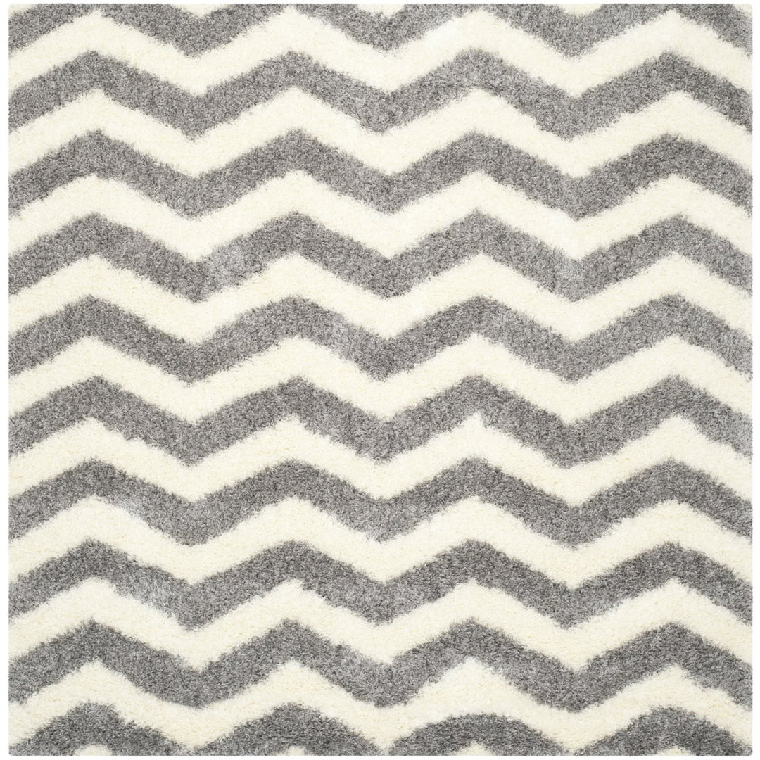 SAFAVIEH Montreal Shag Collection SGM846B Ivory/Grey Rug Image 6