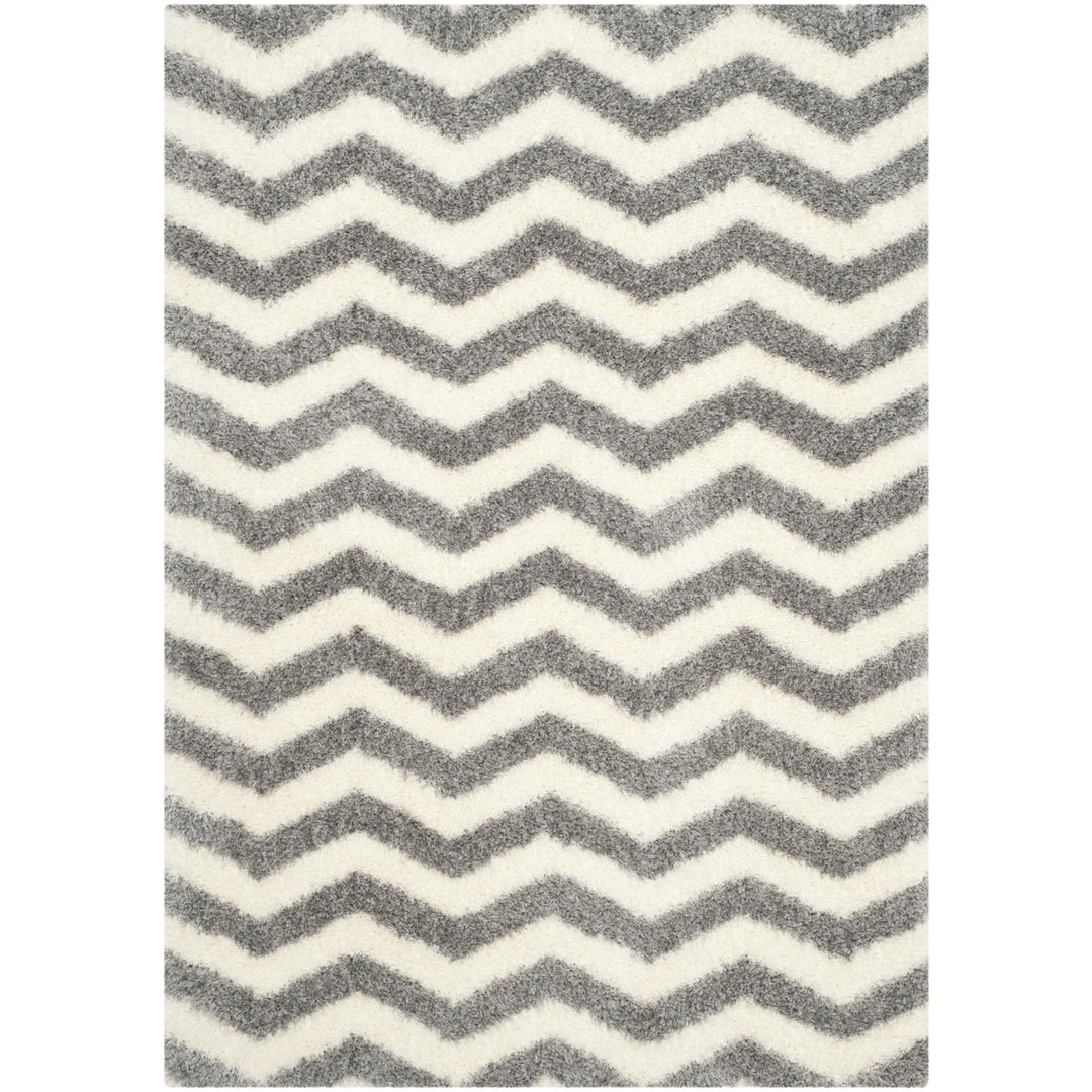 SAFAVIEH Montreal Shag Collection SGM846B Ivory/Grey Rug Image 7