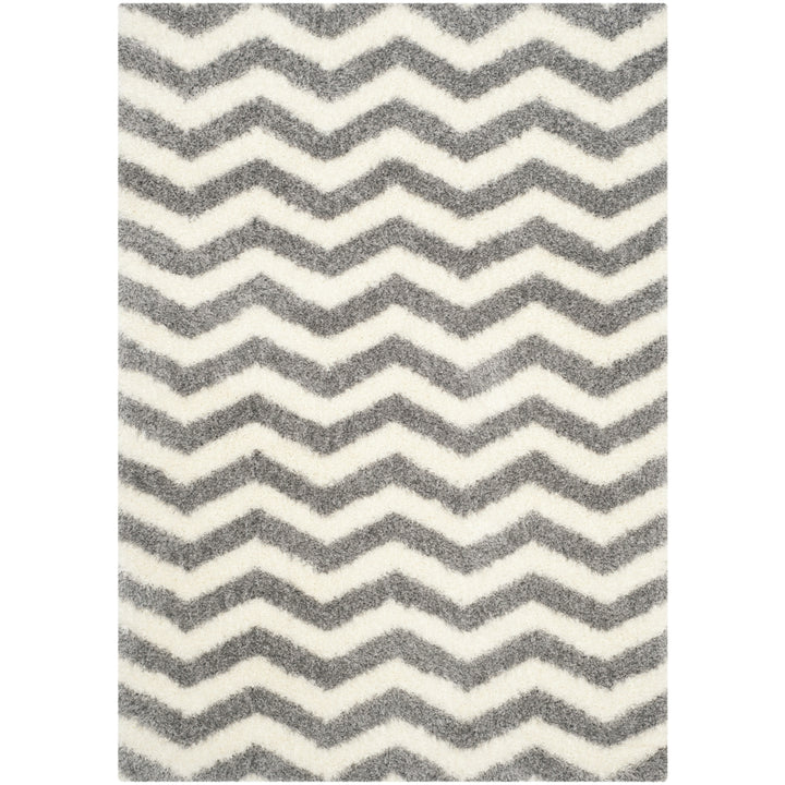 SAFAVIEH Montreal Shag Collection SGM846B Ivory/Grey Rug Image 7