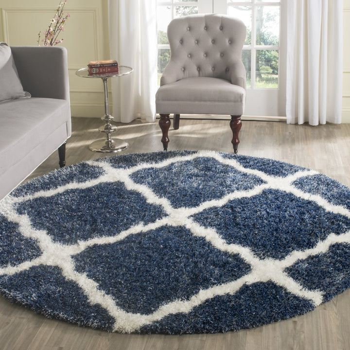 SAFAVIEH Montreal Shag Collection SGM866A Blue/Ivory Rug Image 2