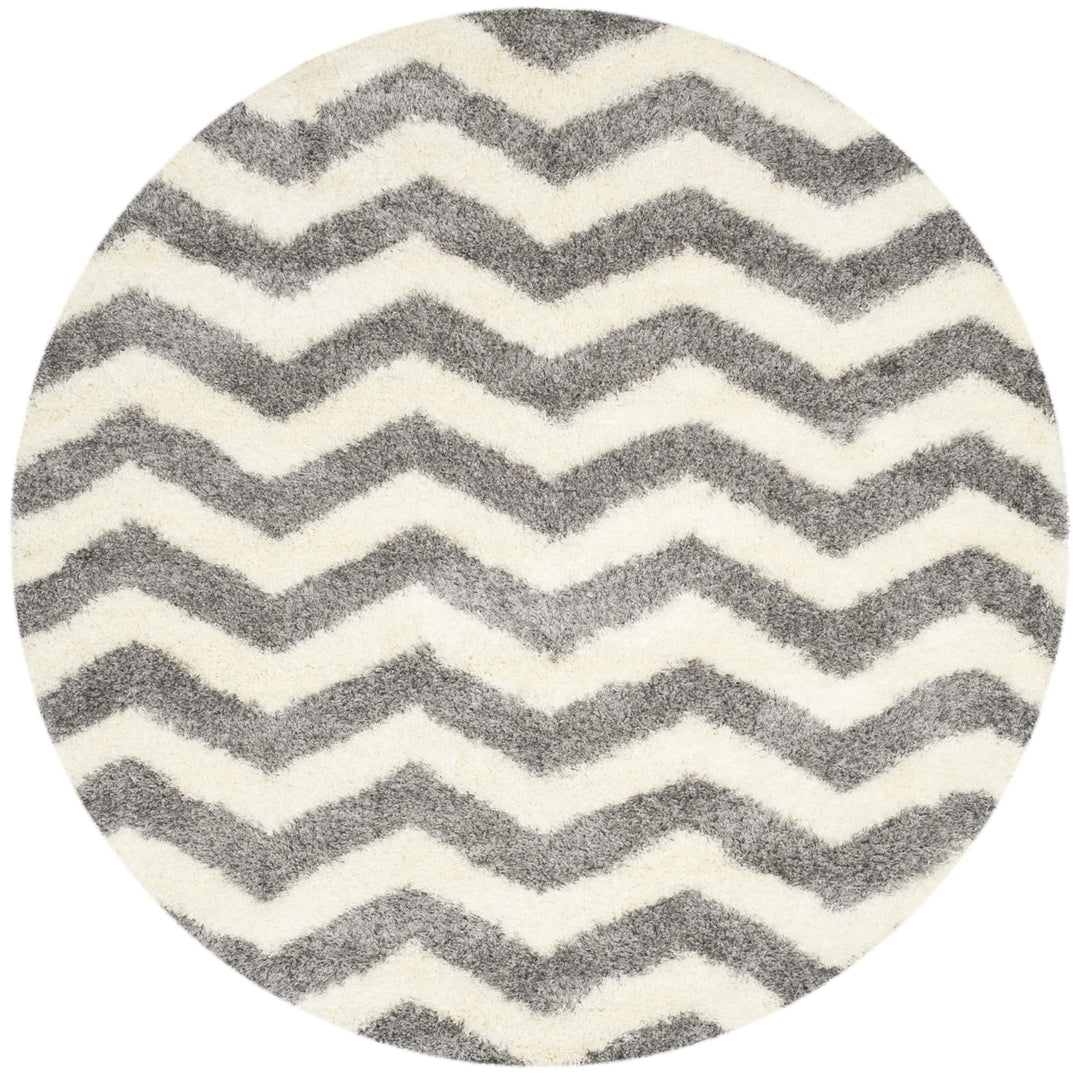 SAFAVIEH Montreal Shag Collection SGM846B Ivory/Grey Rug Image 9