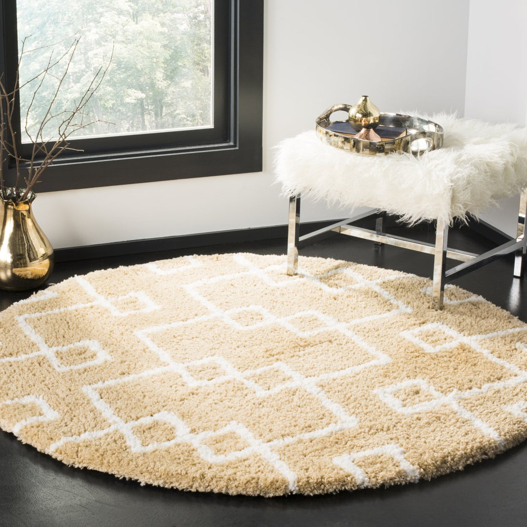 SAFAVIEH Toronto Shag SGT609B Handmade Beige / Ivory Rug Image 2