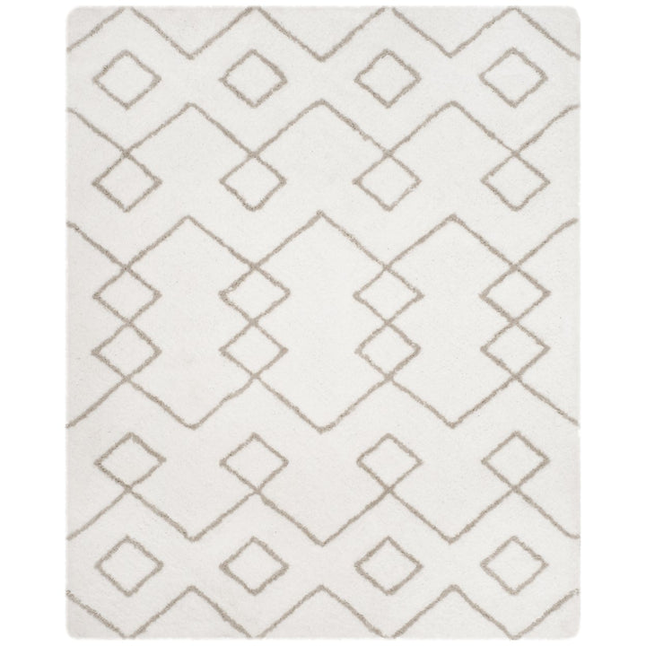 SAFAVIEH Toronto Shag SGT609A Handmade Ivory / Silver Rug Image 1