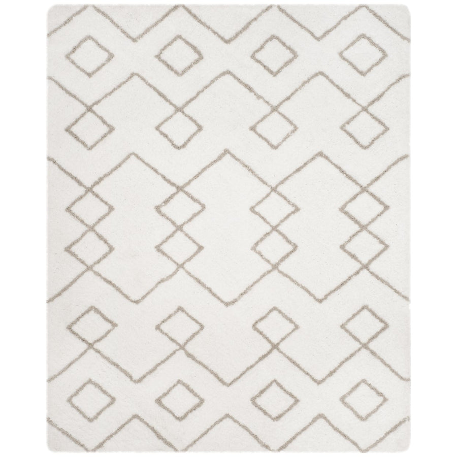 SAFAVIEH Toronto Shag SGT609A Handmade Ivory / Silver Rug Image 1