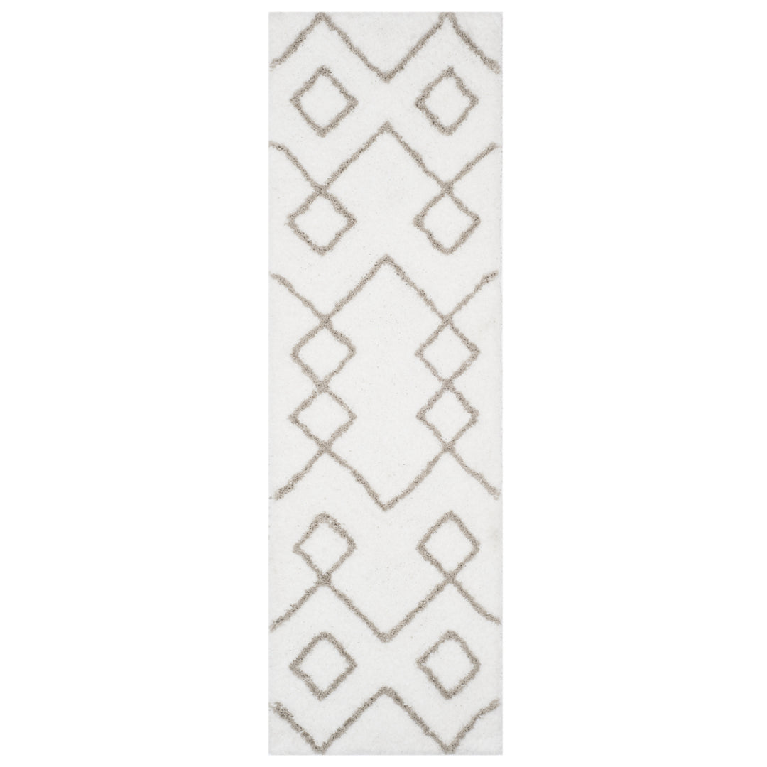 SAFAVIEH Toronto Shag SGT609A Handmade Ivory / Silver Rug Image 5