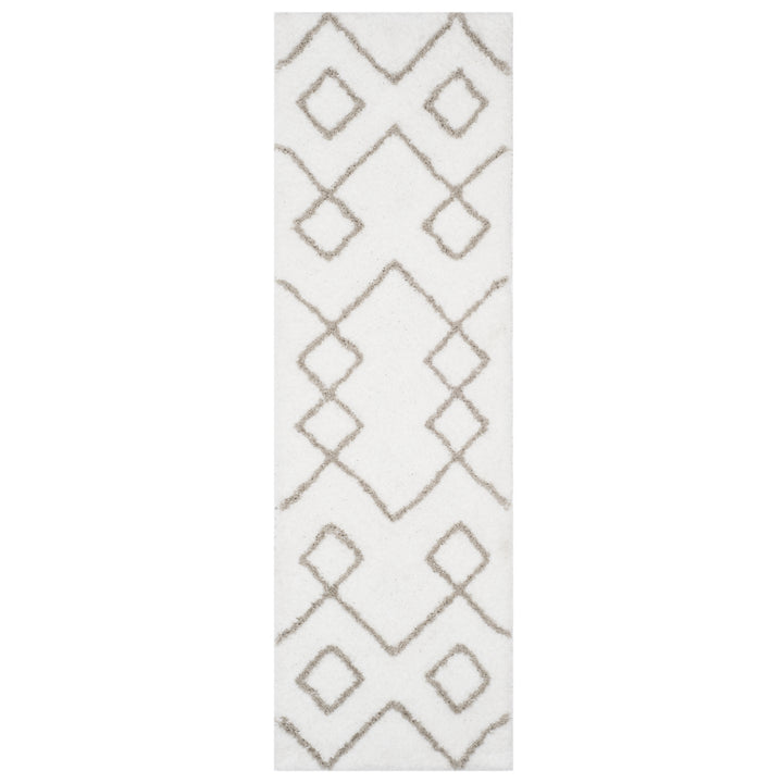 SAFAVIEH Toronto Shag SGT609A Handmade Ivory / Silver Rug Image 5