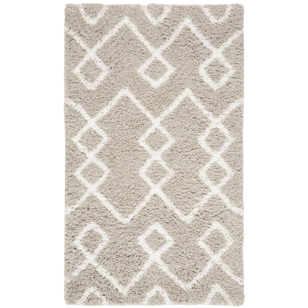 SAFAVIEH Toronto Shag SGT609C Handmade Silver / Ivory Rug Image 3