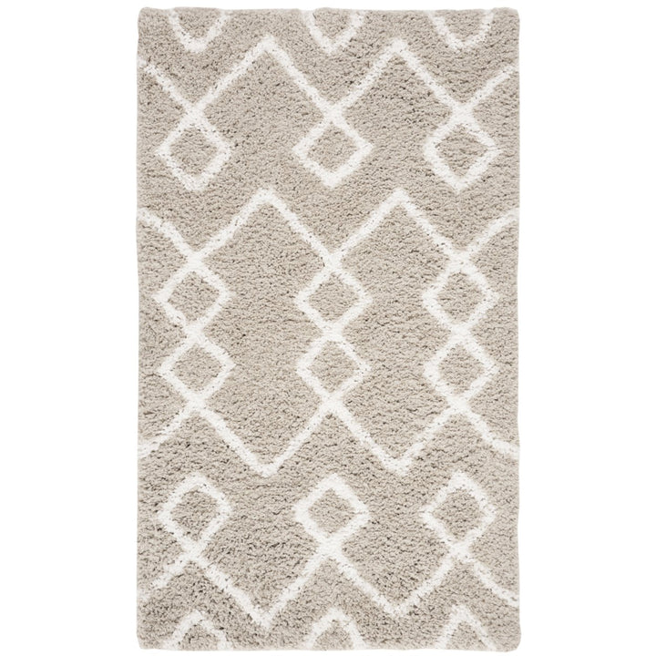 SAFAVIEH Toronto Shag SGT609C Handmade Silver / Ivory Rug Image 3