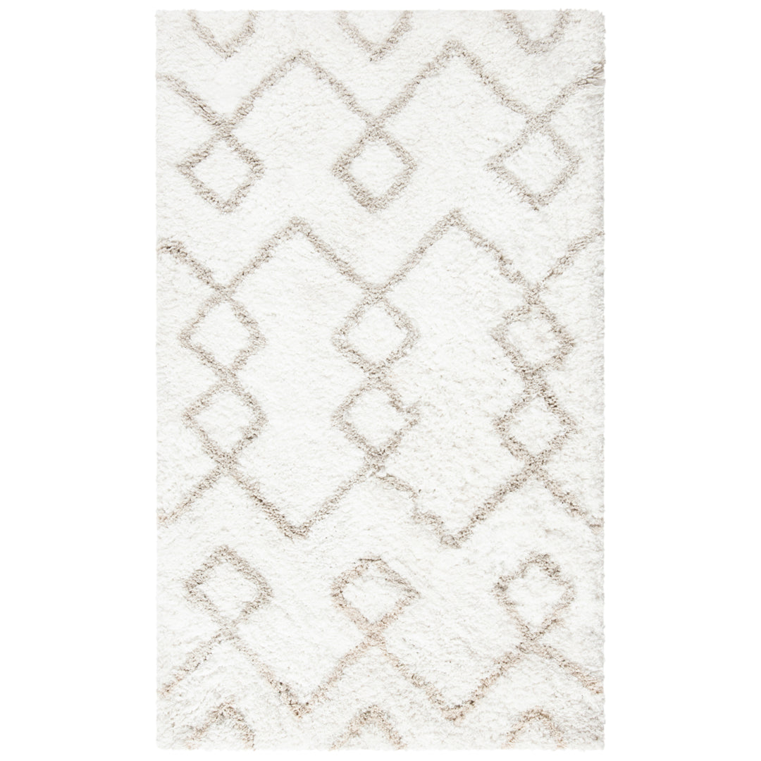 SAFAVIEH Toronto Shag SGT609A Handmade Ivory / Silver Rug Image 8