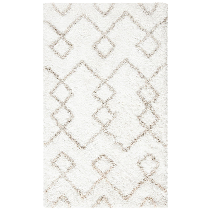 SAFAVIEH Toronto Shag SGT609A Handmade Ivory / Silver Rug Image 1