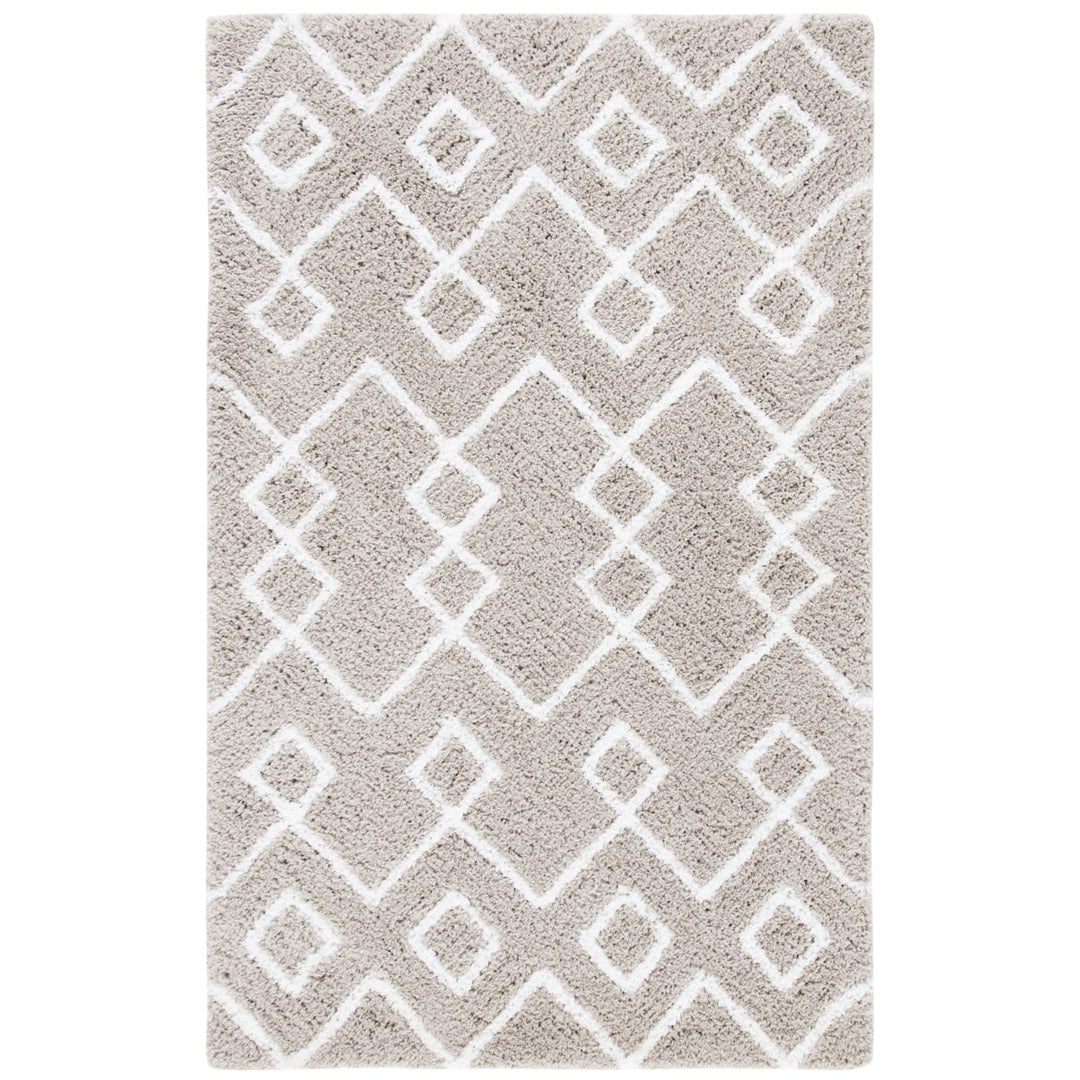 SAFAVIEH Toronto Shag SGT609C Handmade Silver / Ivory Rug Image 4