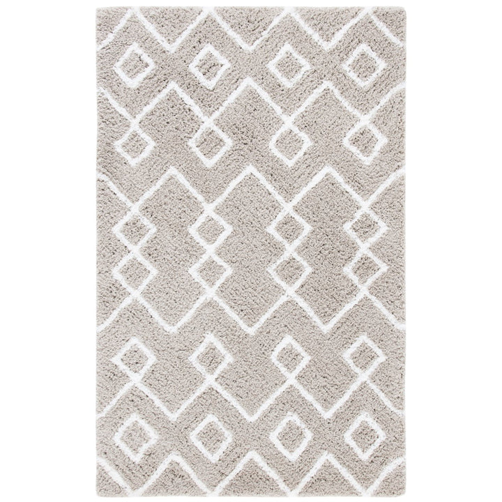 SAFAVIEH Toronto Shag SGT609C Handmade Silver / Ivory Rug Image 4