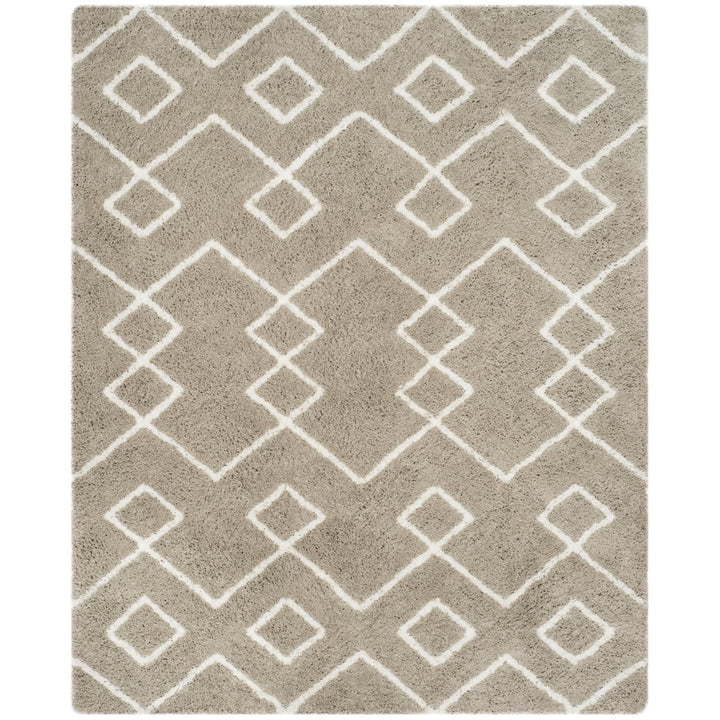 SAFAVIEH Toronto Shag SGT609C Handmade Silver / Ivory Rug Image 7