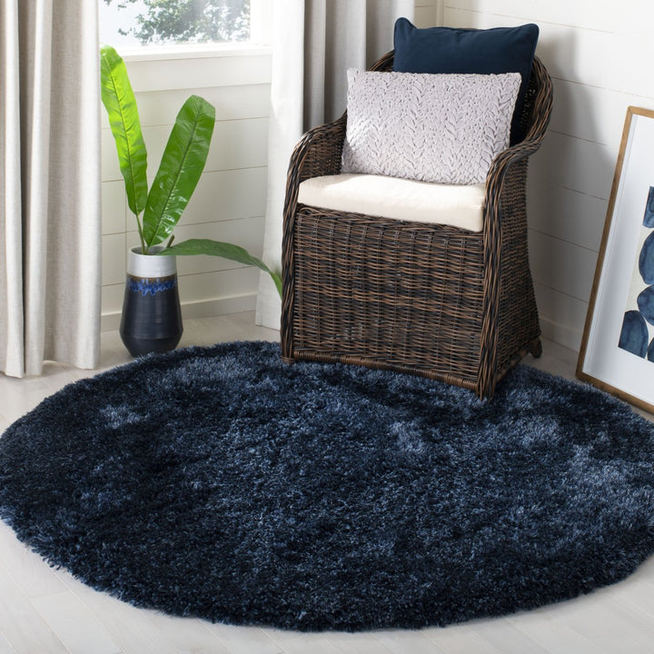 SAFAVIEH Toronto Shag Collection SGT711D Handmade Navy Rug Image 2