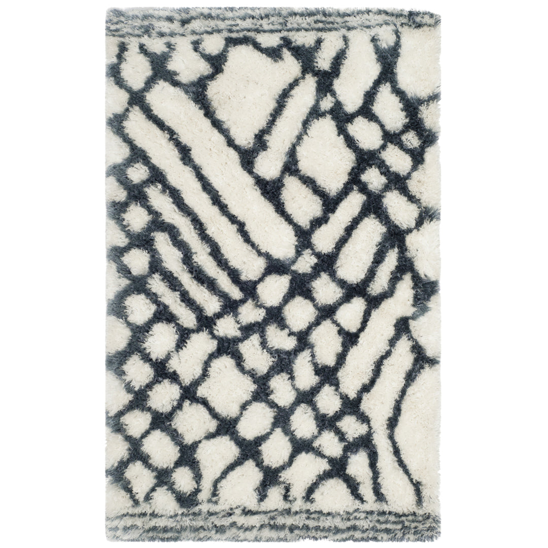 SAFAVIEH Toronto Shag SGT722K Handmade Ivory / Blue Rug Image 1