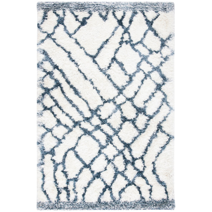 SAFAVIEH Toronto Shag SGT722K Handmade Ivory / Blue Rug Image 2