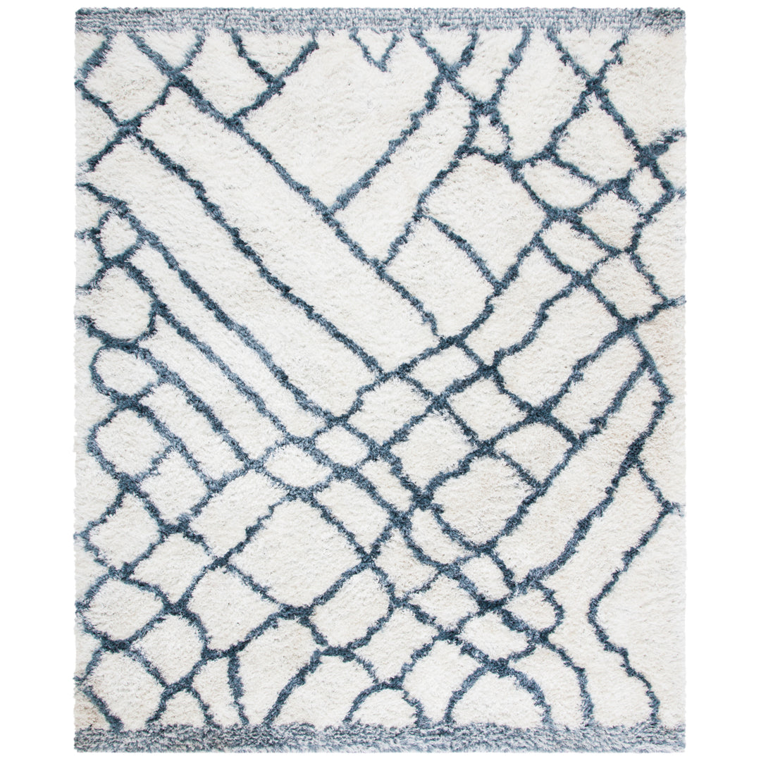 SAFAVIEH Toronto Shag SGT722K Handmade Ivory / Blue Rug Image 3