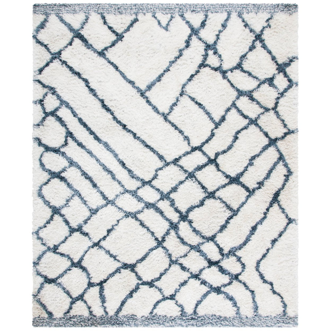 SAFAVIEH Toronto Shag SGT722K Handmade Ivory / Blue Rug Image 1