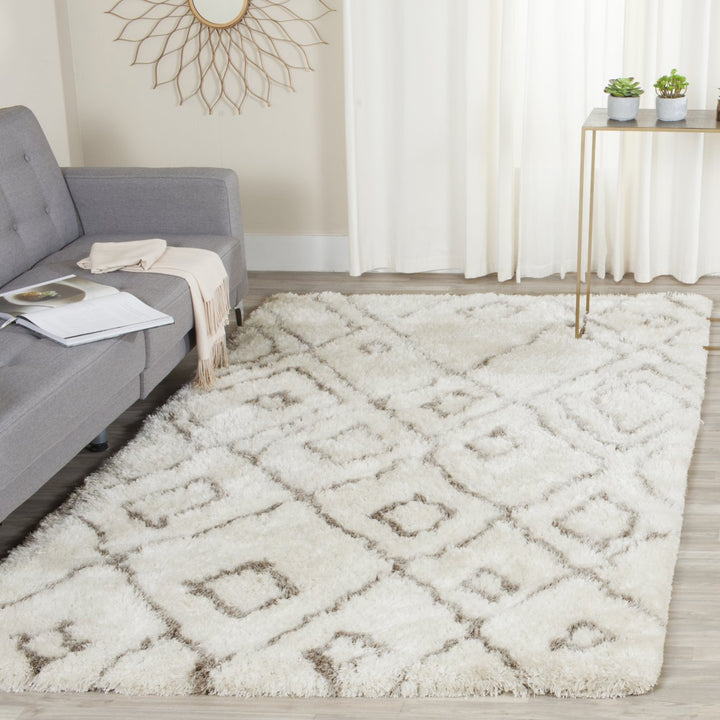 SAFAVIEH Toronto Shag SGT727A Ivory / Light Grey Rug Image 1