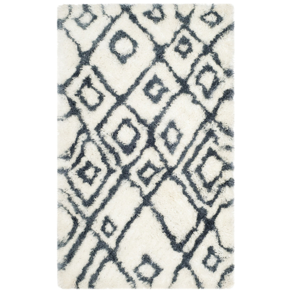 SAFAVIEH Toronto Shag SGT727K Handmade Ivory / Blue Rug Image 2