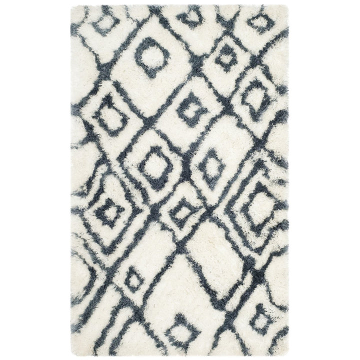 SAFAVIEH Toronto Shag SGT727K Handmade Ivory / Blue Rug Image 1