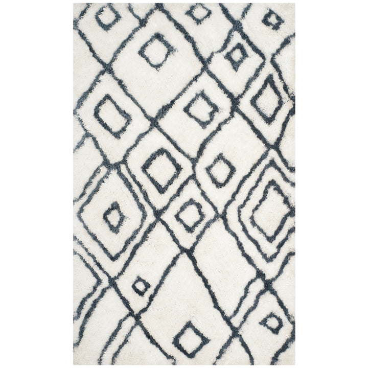 SAFAVIEH Toronto Shag SGT727K Handmade Ivory / Blue Rug Image 4