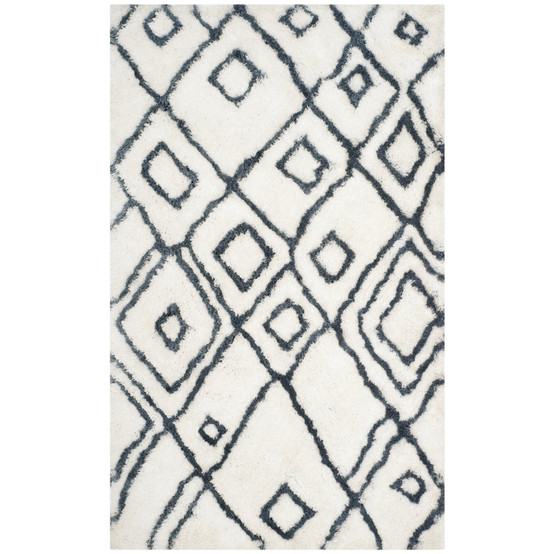 SAFAVIEH Toronto Shag SGT727K Handmade Ivory / Blue Rug Image 1