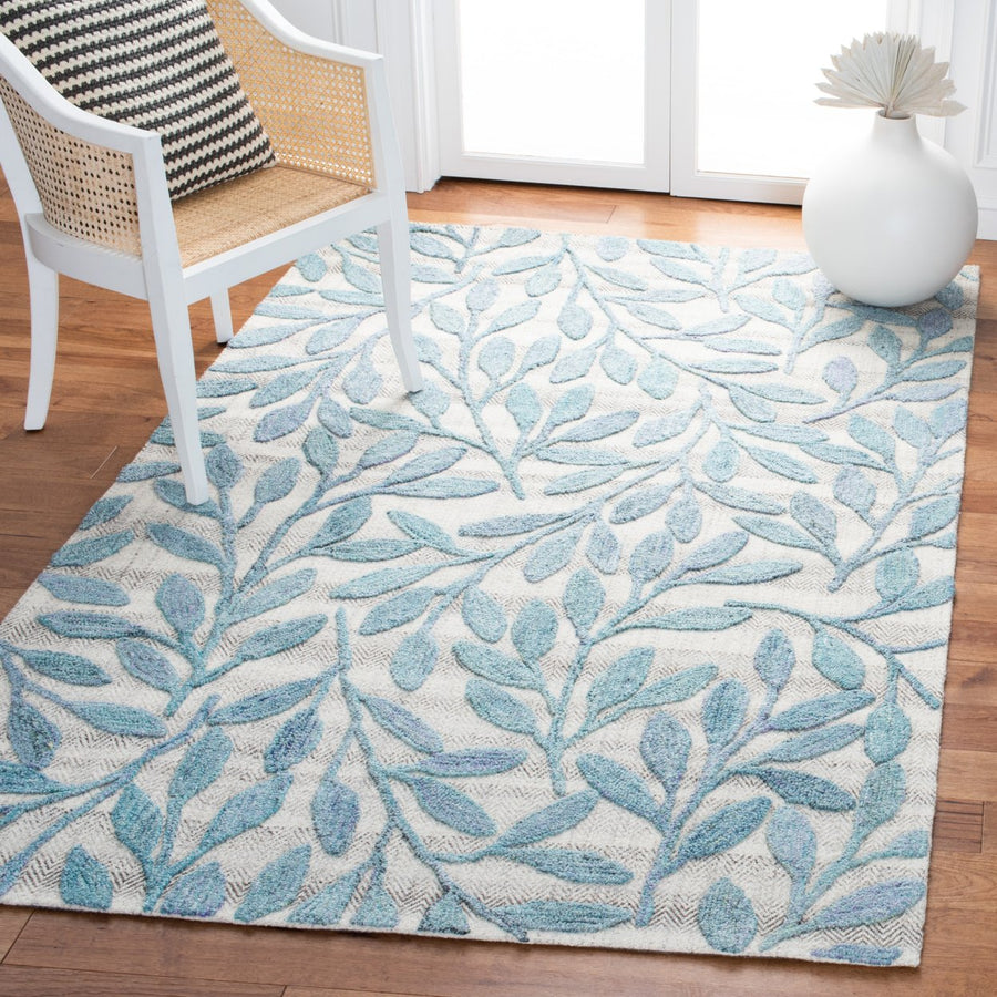 SAFAVIEH Southampton Collection SHA302M Handmade Blue Rug Image 1