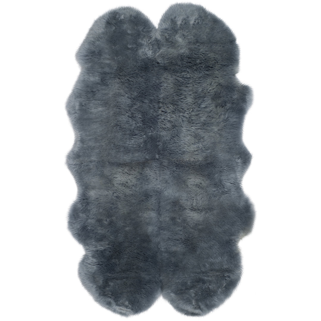 SAFAVIEH Sheep Skin Collection SHS121B Steel Blue Rug Image 1