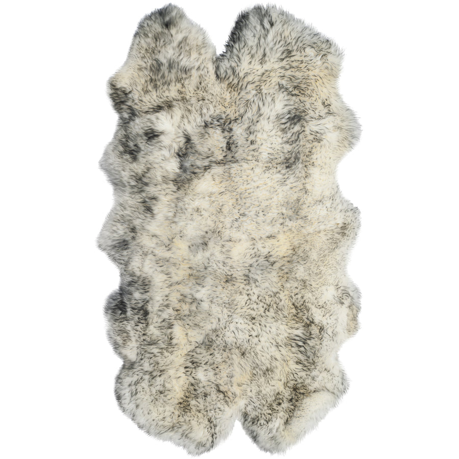 SAFAVIEH Sheep Skin SHS121E Ivory / Smoke Grey Rug Image 1