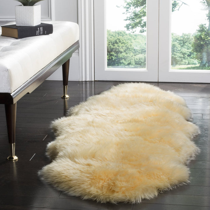 SAFAVIEH Sheep Skin Collection SHS121H Champagne Rug Image 2