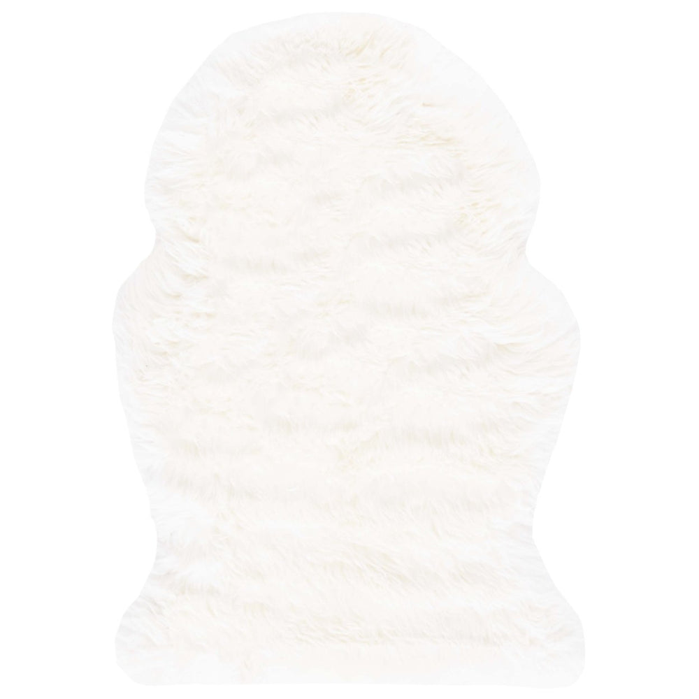 SAFAVIEH Sheep Skin SHS211A Handwoven Natural / White Rug Image 2