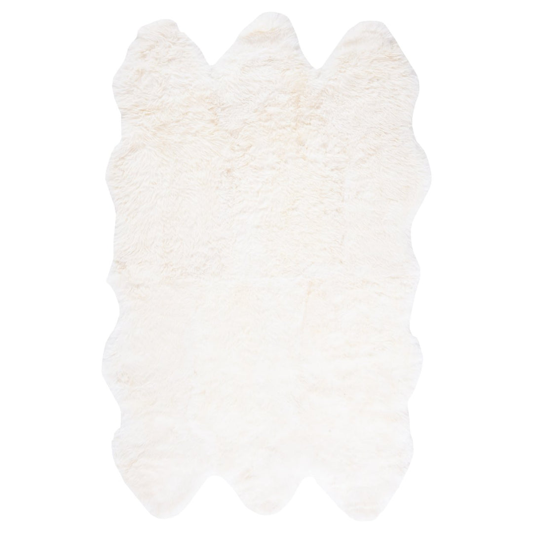 SAFAVIEH Sheep Skin SHS211A Handwoven Natural / White Rug Image 9