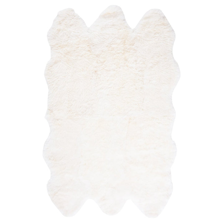 SAFAVIEH Sheep Skin SHS211A Handwoven Natural / White Rug Image 1