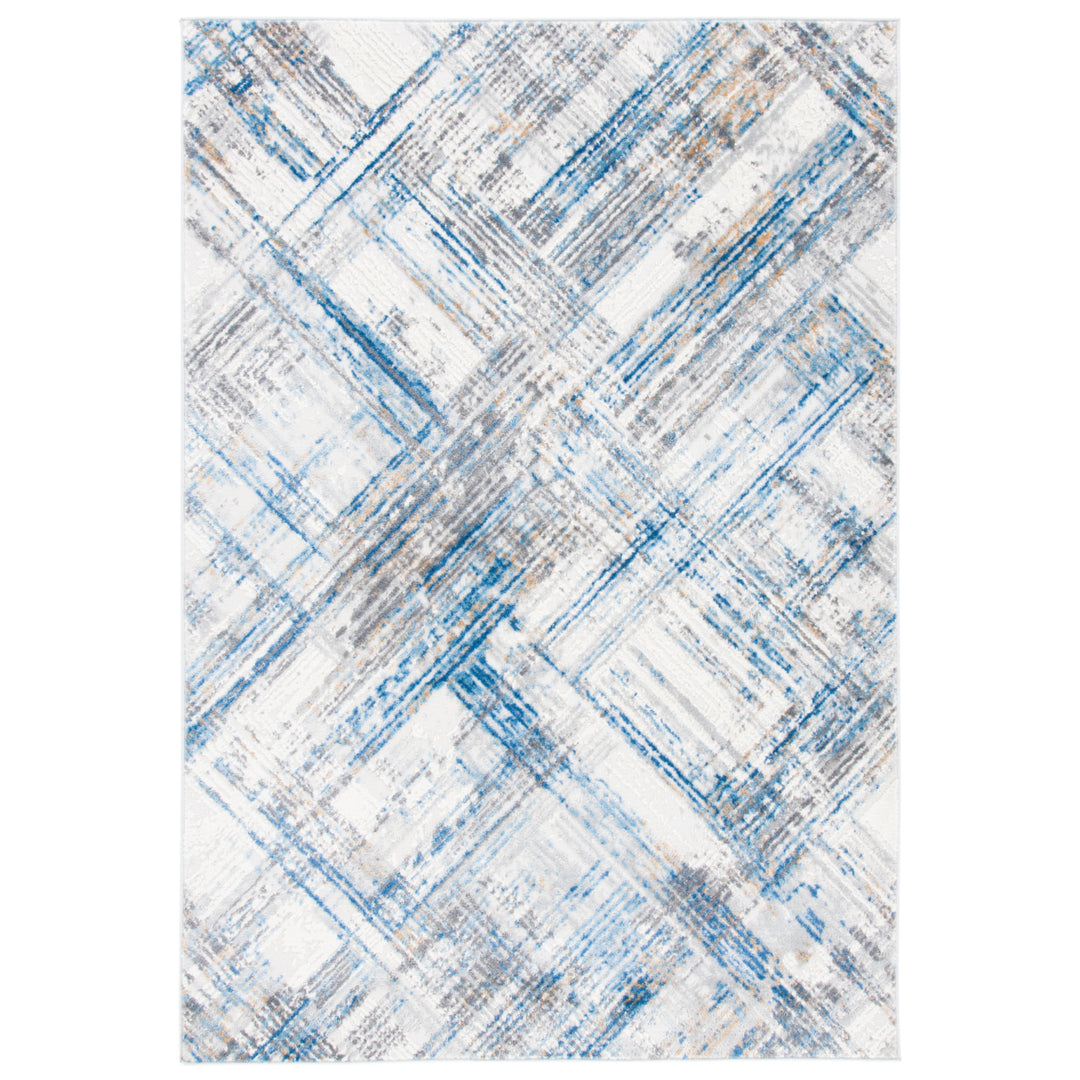 SAFAVIEH Shivan Collection SHV105M Ivory / Blue Rug Image 1