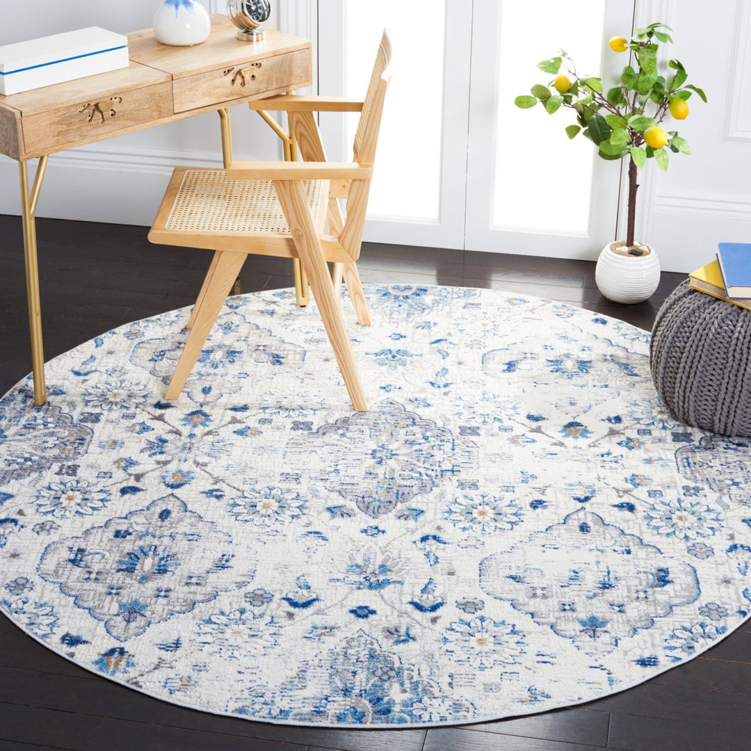 SAFAVIEH Shivan Collection SHV148M Ivory / Blue Rug Image 2