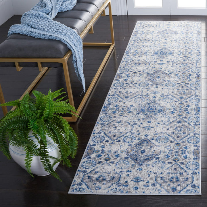 SAFAVIEH Shivan Collection SHV148M Ivory / Blue Rug Image 3