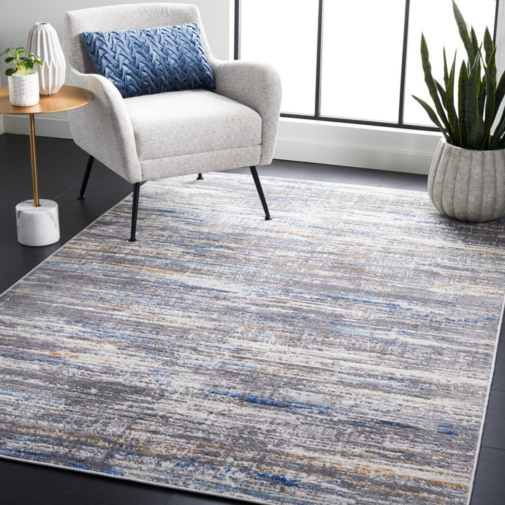 SAFAVIEH Shivan Collection SHV191M Light Grey / Blue Rug Image 1