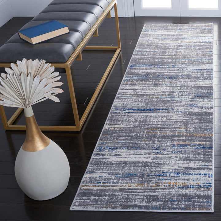 SAFAVIEH Shivan Collection SHV191M Light Grey / Blue Rug Image 3