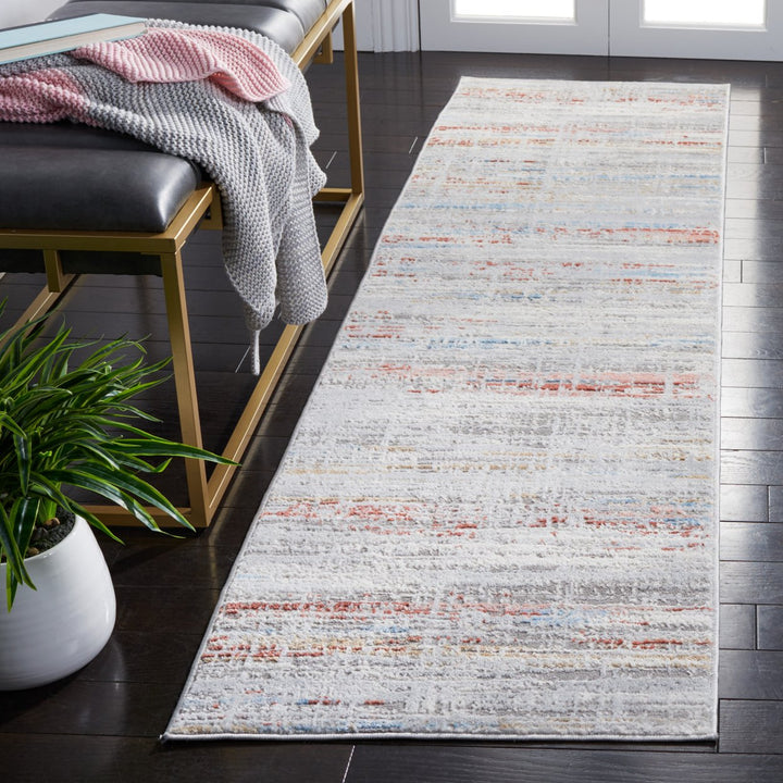 SAFAVIEH Shivan Collection SHV191P Light Grey / Rust Rug Image 3