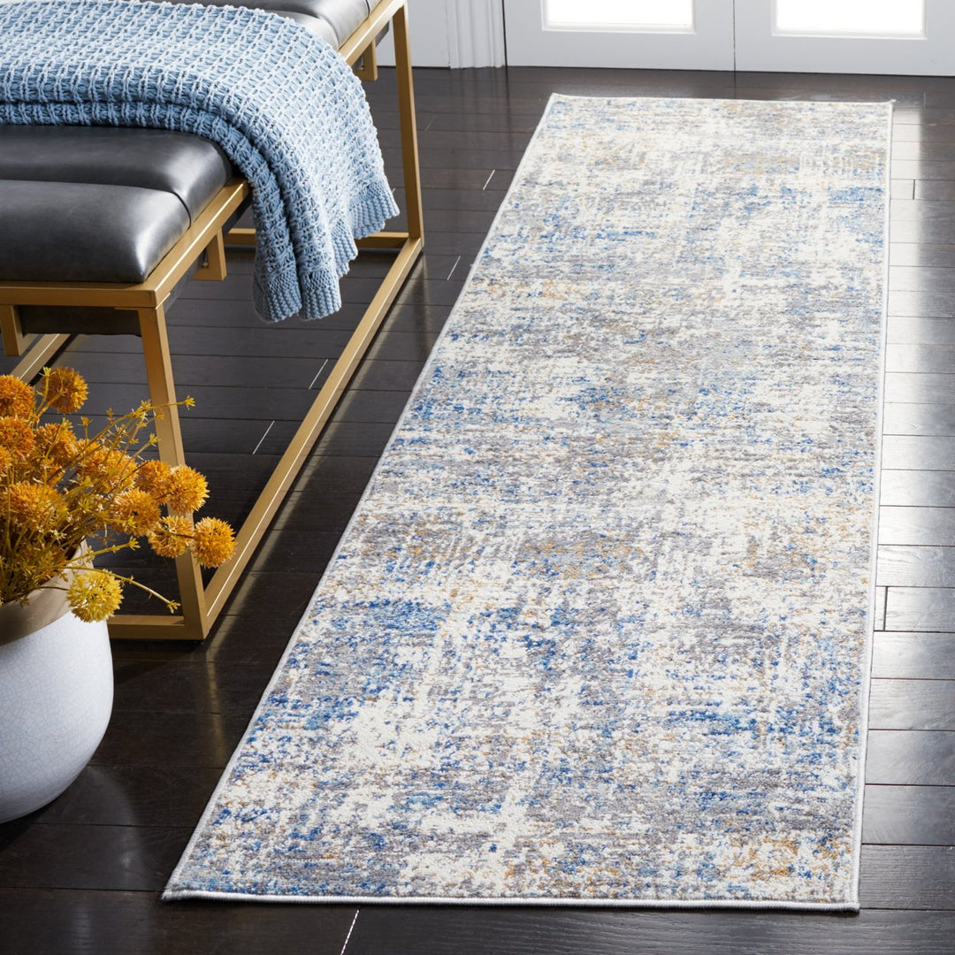 SAFAVIEH Shivan Collection SHV195M Ivory / Blue Rug Image 3