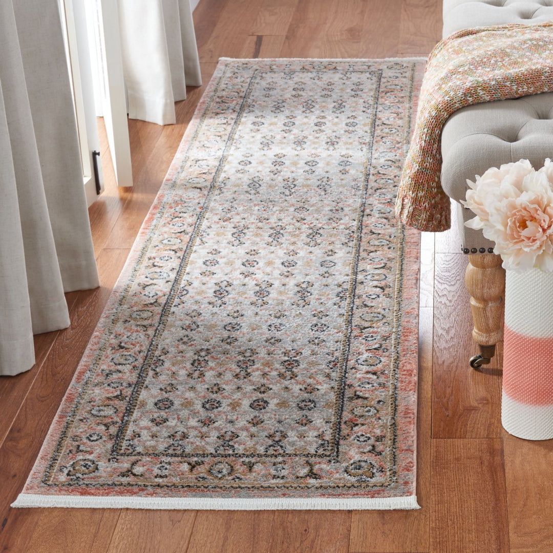 SAFAVIEH Shivan Collection SHV722G Grey / Rose Rug Image 3