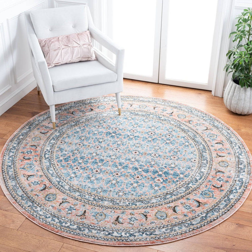 SAFAVIEH Shivan Collection SHV722M Blue / Rose Rug Image 2