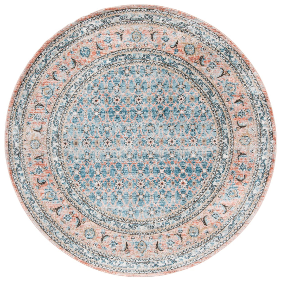 SAFAVIEH Shivan Collection SHV722M Blue / Rose Rug Image 4